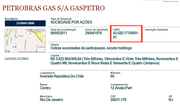 Na página seguinte, você terá acesso às informações cadastrais da empresa, incluindo o número do CNPJ descobrir-cnpj-nome-empresa-resultado