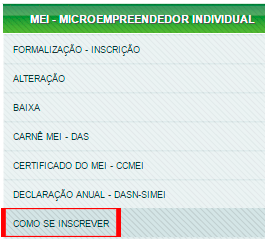 No próximo menu você deve clicar na opção “Como se Inscrever” tirar-cnpj-mei-como-se-inscrever