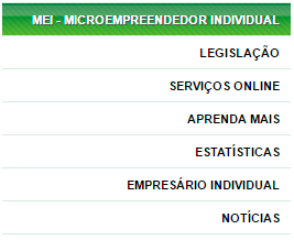 No menu à esquerda, clique em "MEI - Microempreendedor Individual" tirar-cnpj-mei